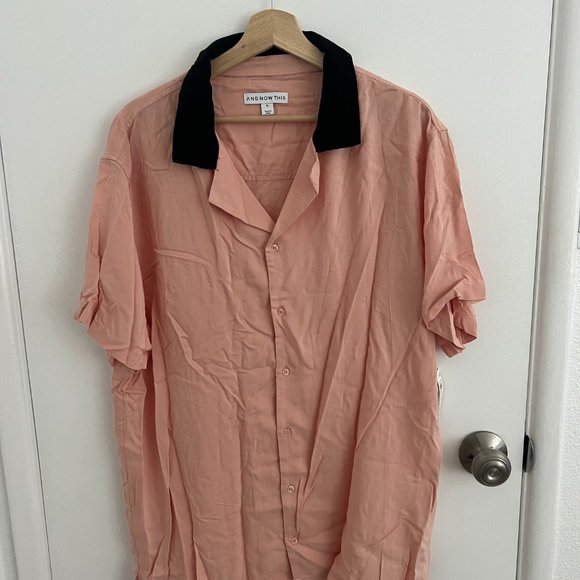 AND NOW THIS - PINK & BLACK BOWLING SHIRT - Picture 2 of 4